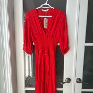 NWT Zara flowy cinch waist dress